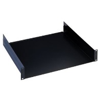 K&M 28482-070-55 Полка для рэковой стойки, высота 2 юнита, глубина 380 мм, сталь, чёрный