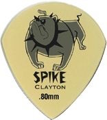 CLAYTON USSD80/12  набор медиаторов - 0.80 mm, ULTEM SPIKE, уменьшенные, золотистые, рисунок бульдог