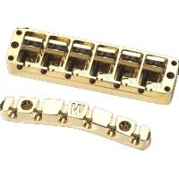 Warwick SP W 30156 6BN G Бридж + струнодержатель для 6-струнного баса, Broad-spaced, позолоченный