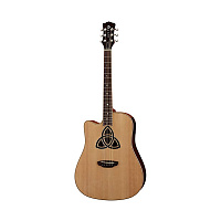 Luna TRI D lefty  электроакустическая гитара дредноут с вырезом, левосторонняя