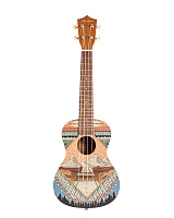 Bamboo BU-21 Patagonia Culture Line укулеле сопрано с чехлом, рисунок "Патагония"