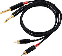 Cordial CFU 0.9 PC кабель сдвоенный RCA/джек моно 6.3мм male, 0.9м, черный