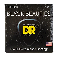 DR BKE-9/46 струны для электрогитары, калибр 9-46, серия BLACK BEAUTIES™, обмотка никелированная сталь, покрытие есть