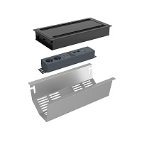 Kondator 935-K44CB Комплект розеточной станции Conference Small серии Axessline с лючком, розеточный блок 935-T2UD (2 розетки, 2xUSB-питание 5 В, 2.4 А, 1xHDMI, 2хRJ45, 2xUSB), цвет черный