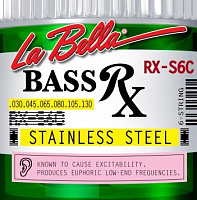 LA BELLA RX-S6C струны для 6-струнной бас-гитары (030-045-065-080-105-130), сталь