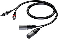 Procab CAB701/1.5 Кабель-переходник с двух разъемов RCA на два разъема XLR (вилка-вилка), 1.5 м