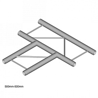 Dura Truss DT 22 T35H-T T-joint Узел стыковочный трехлучевой (горизонтальный)- T, 90°, алюминиевый, сечение 220х220 мм, длина сторон 50 см. Труба 35х2. Вес 1.7кг