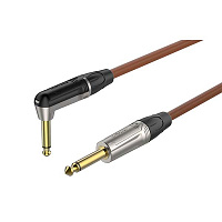ROXTONE TGJJ110-TBN/6 Кабель инструментальный моноджек 6.3 мм - моноджек 6.3 мм угловой, длина 6 м, цвет коричневый 