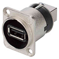 Neutrik NAUSB-W проходной разъем USB 2.0, D-посадка, никелированый корпус