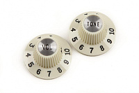 FENDER Pure Vintage 1965 Jazzmaster 'Witch Hat' Knobs (2) Vintage White ручки для Jazzmaster, тип 'Шляпа ведьмы' (2 шт.)