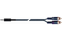 QUIK LOK STR612-3 BK компонентный кабель, разъёмы Stereo 3.5mm jack - 2 RCA, чёрный, 3 м