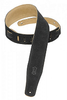 LEVY'S MS26-BLK - гитарный замшевый ремень, декоративная строчка, ширина 6.25 см