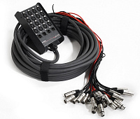 Proel EBN1204  Мультикабель CMF: 12 входов XLR, 4 выхода XLR, коммутационный бокс, позолоченные контакты, длина: 25м.
