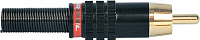 Proel MRCA25RD Разъем RCA, для кабеля диметром до 6.2 мм, позолоченные контакты, цвет черный, красное кольцо-маркер