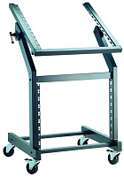 K&M 42020-000-55 black рэковая стойка на колесах, с регулируемым наклоном верхнего отделения, 9U+12U, сталь, колеса