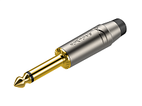 ROXTONE RJ2PP-BK-NG Разъем  jack 1/4" моно, максимальный диаметр кабеля 7 мм, цвет серебристый