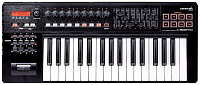ROLAND A-300PRO миди-клавиатура. 32 клавиши, скорость нажатия и послекасание. 45 назначаемых контроллеров: ручек, слайдеров, кнопок, управление транспортом и т.д. 8 динамических пэдов. Ручка высоты тона/модуляции с удобным нескользящим покрытием.