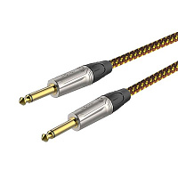ROXTONE TGJJ300-11/1 Кабель инструментальный джек моно 6.3 мм - джек моно 6.3 мм, длина 1 м, цвет желто-коричневый