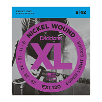 D'ADDARIO EXL120 струны для электрогитары, Super Light, никель, 9-42