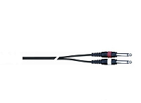 QUIK LOK STR611K-3 BK компонентный кабель, 3 метра, разъёмы 2 Mono Jack Male - Stereo Mini Jack