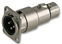 Neutrik NA3MDF  адаптер проходной XLR 3 контакта штекер - гнездо, для установки на панель