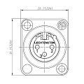 Neutrik NC3MD-LX-HA  панельный разъем XLR male с дополнительной защитой от RF помех, обжимные контакты