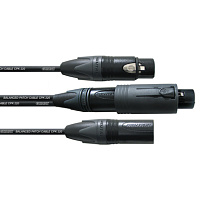 Cordial CPM 0,15 Conv-FM кабель XLR female/male (convertCON)/XLR female+XLR male, разъемы Neutrik, 0,15 м, черный