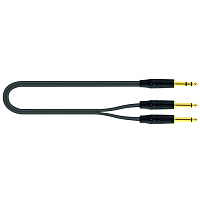 QUIK LOK JUST JS2JM 1 компонентный кабель серии Just, 1 метр, металлические разъёмы Stereo Jack Male 2 Mono Jack Male