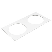 Kondator 935-PF02W Прямоугольная рамка для установки 2 встраиваемых розеток. Размеры (ШxГxВ) 215,5х105х2 мм. Цвет белый