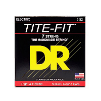 DR LT7-9 струны для 7-струнной электрогитары, калибр 9-52, серия TITE-FIT™, обмотка никелированная сталь, покрытия нет