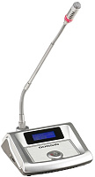 GONSIN TL-VX4200 S микрофонная консоль председателя. Поддержка IC-карт регистрации. ЖК-дисплей. Встроенный динамик. Регулятор громкости и выход для наушников, выход для записи. Цвет серебристый
