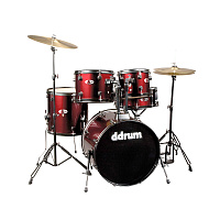 Ddrum D120B BR Ударная установка: 5 барабанов, тарелка, стойки, педаль, палочки; цвет красный