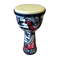 TERRIS DPC-10 PUNK джембе, пластик, 10" (25 см) - 20" (50 см), черный с рисунком