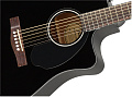 FENDER CD-60SCE Dread Black WN электроакустическая гитара, топ массив ели, накладка орех, цвет черный