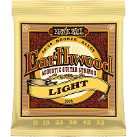 Ernie Ball 2004 струны для акустической гитары Earthwood 80/20 Bronze Light, 11-15-22w-30-42-52
