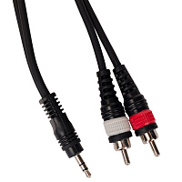 ROCKDALE XC-001-3M готовый компонентный кабель, разъемы stereo mini jack папа (3,5) - 2 RCA, 3 м, цвет черный