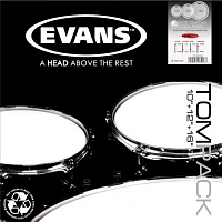 EVANS ETP-EC2SCTD-R набор пластиков 10",12",16" Edge Control Coated, двойные, c прозрач. напылением