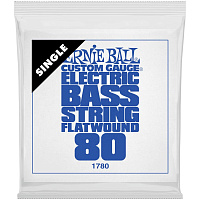 ERNIE BALL 1780 одиночная струна для бас-гитары. Сталь, Flat Wound, калибр .080