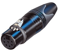 Neutrik NC7FXX-B кабельный разъем XLR female черненый корпус, золоченые контакты 7 контактов