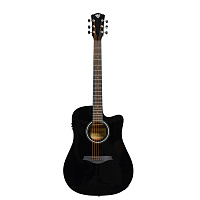ROCKDALE Aurora D3-E Gloss C BK электроакустическая гитара дредноут с вырезом, цвет черный, глянцевое покрытие