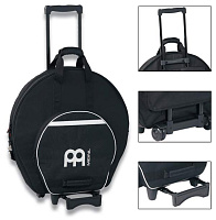 MEINL MCB22-TR2 - кейс на колесах для тарелок до 22" с подставкой, цвет черный, внешний карман для тарелок до 16", ручка для переноски