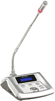 GONSIN TL-VXB4200 S микрофонная консоль председателя с функцией голосования. Поддержка IC-карт регистрации. ЖК-дисплей. Встроенный динамик. Регулятор громкости и выход для наушников, выход для записи. Цвет серебристый