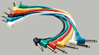 Rockcable RCL30031 D5  Кабель 30 см. джек-джек, угловой. Комплект 6 шт, разноцветные 