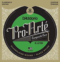 D'ADDARIO EJ25B струны для гитары Flamenco, серия Pro-Arte, Composite, Silver/Black