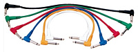 ROXTONE PTC005/0,15 Набор патч-кабелей, диаметр 5 мм, 2 x 6.3 мм mono Jack, 6 штук, 6 цветов