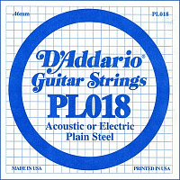 D'ADDARIO PL018 - Plain Steel одиночная струна .018
