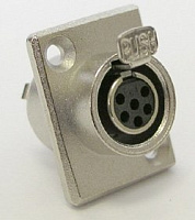 AVCLINK 92M-507(6P) Разъем mini-XLR female панельный 6-контактный, позолоченные контакты