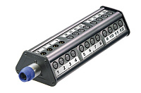 Neutrik NSB3A-32/4 распред. коробка 32 XLR female входов, 4 XLR male выхода, трапецевидная конструкция.