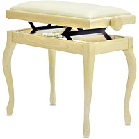 Hidrau BG200 Ivory Gloss (TC1)  банкетка, полированная слоновая кость, ореховый вельвет