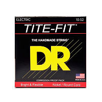 DR BT-10  струны для электрогитары, калибр 10-52, серия TITE-FIT™, обмотка никелированная сталь, покрытия нет